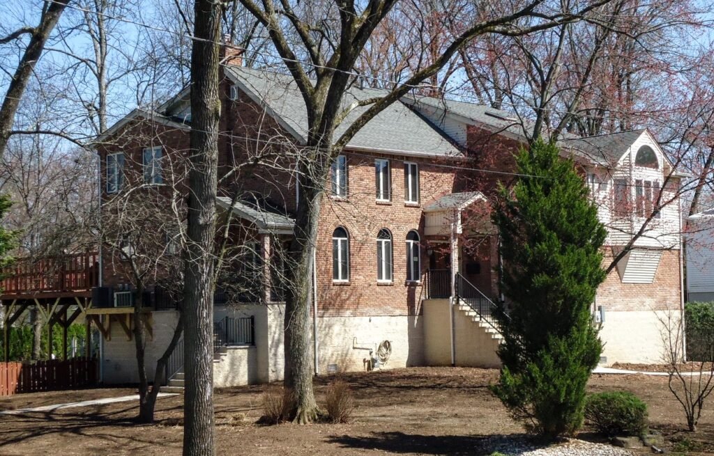 A house raised on supports above the ground